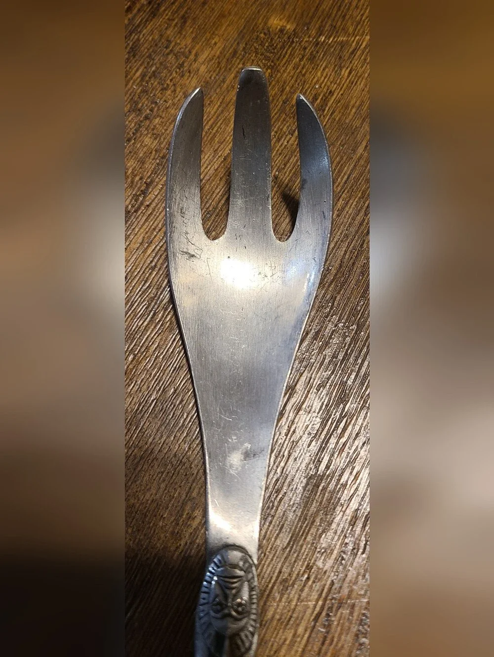 Vintage Boma Canada Pewter Totem Serving Fork